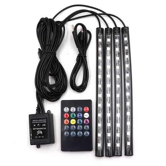 12 LED Car Interior Floor Neon Strips with USB